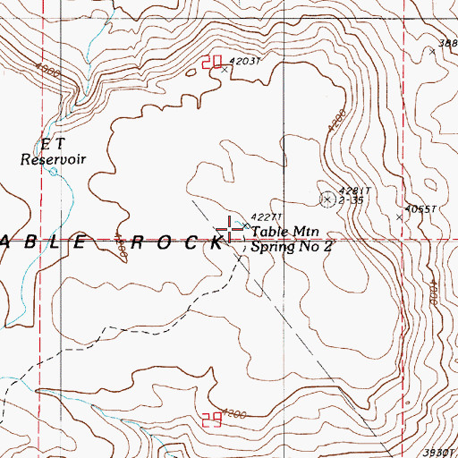 Topographic Map of Table Mountain Spring Number Two, OR