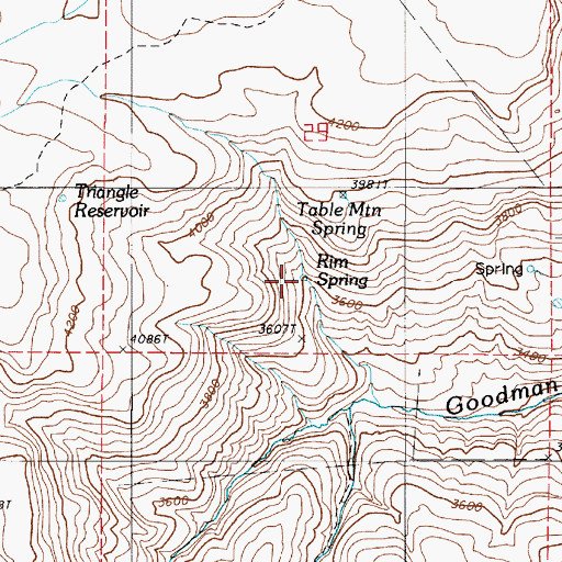 Topographic Map of Rim Spring, OR