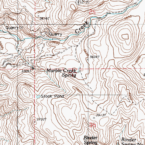 Topographic Map of Marble Creek Spring, OR