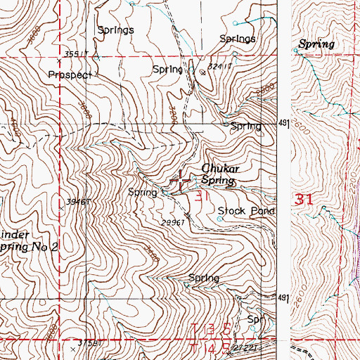 Topographic Map of Chukar Spring, OR
