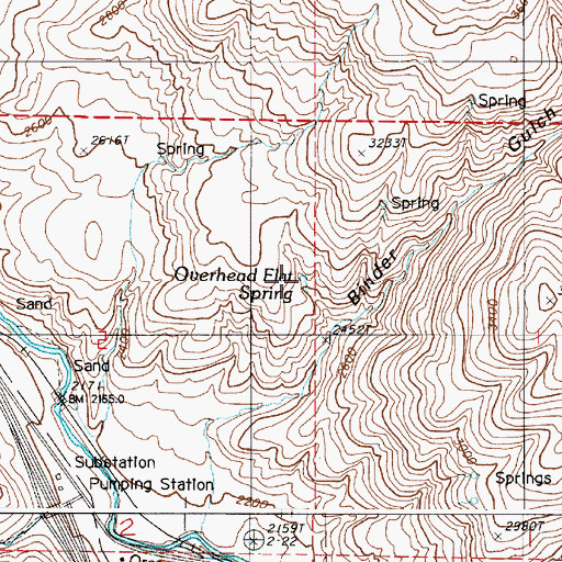Topographic Map of Overhead Flat Spring, OR
