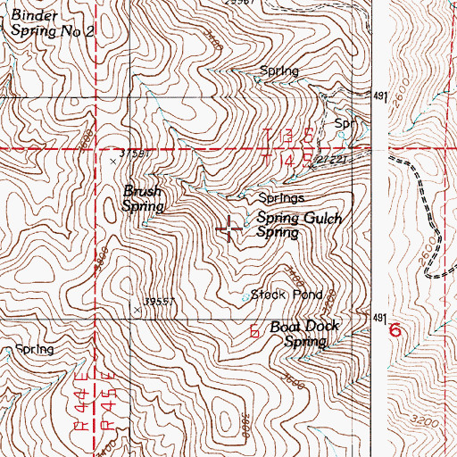 Topographic Map of Spring Gulch Spring, OR
