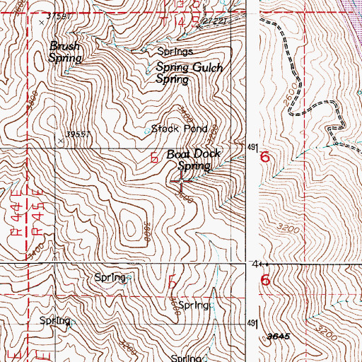 Topographic Map of Boat Dock Spring, OR