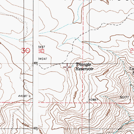 Topographic Map of Triangle Reservoir, OR