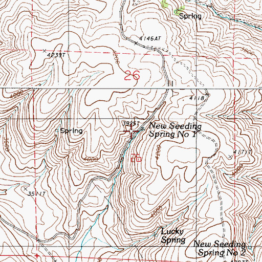 Topographic Map of New Seeding Spring Number One, OR