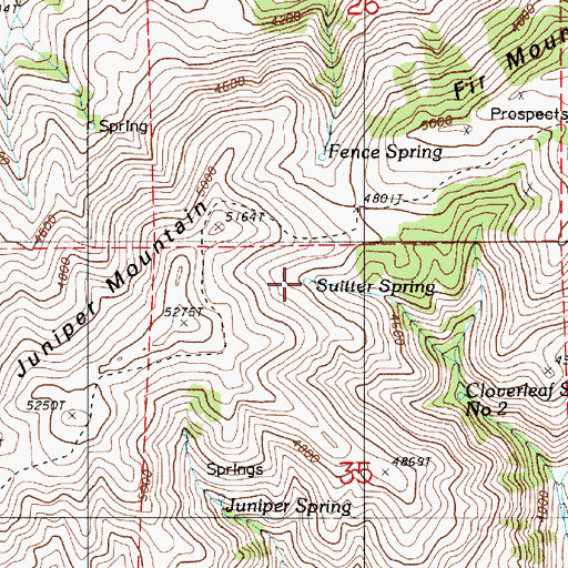 Topographic Map of Suitter Spring, OR