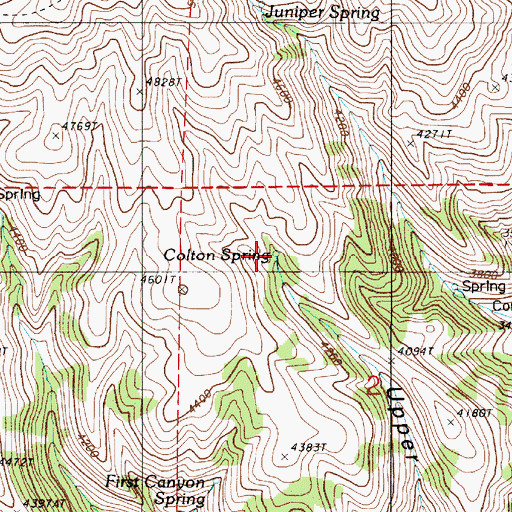 Topographic Map of Colton Spring, OR
