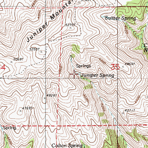 Topographic Map of Juniper Spring, OR