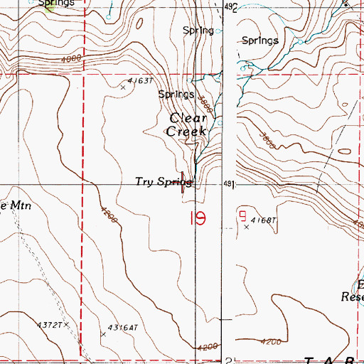 Topographic Map of Try Spring, OR