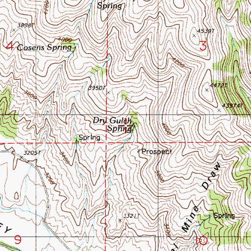Topographic Map of Dry Gulch Spring, OR