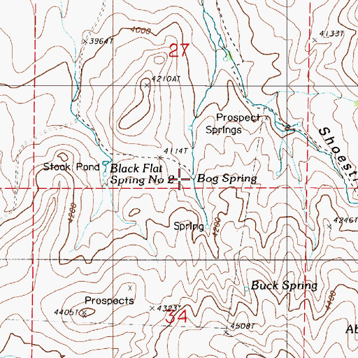 Topographic Map of Bog Spring, OR