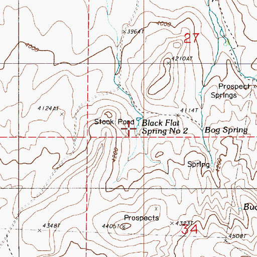 Topographic Map of Black Flat Spring, OR
