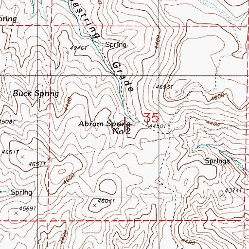 Topographic Map of Abram Spring, OR