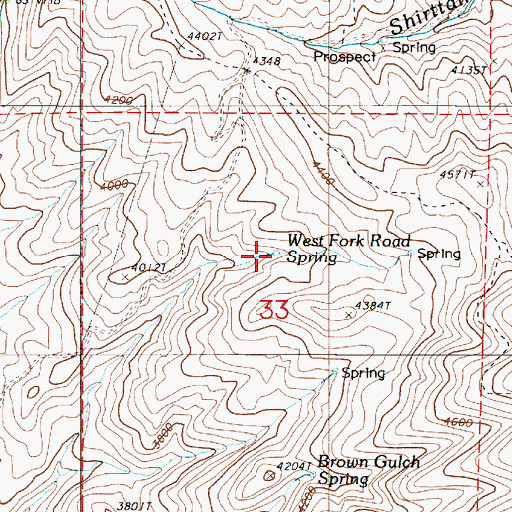 Topographic Map of West Fork Road Spring, OR