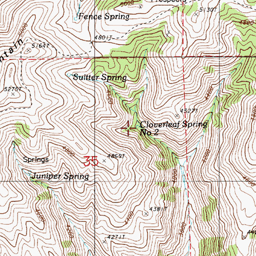 Topographic Map of Cloverleaf Spring Number Two, OR