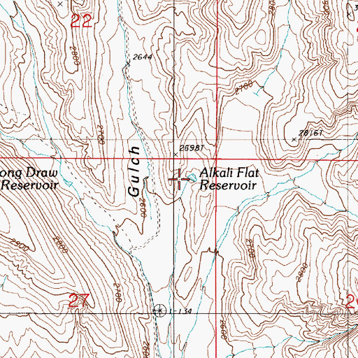 Topographic Map of Alkali Flat Reservoir, OR