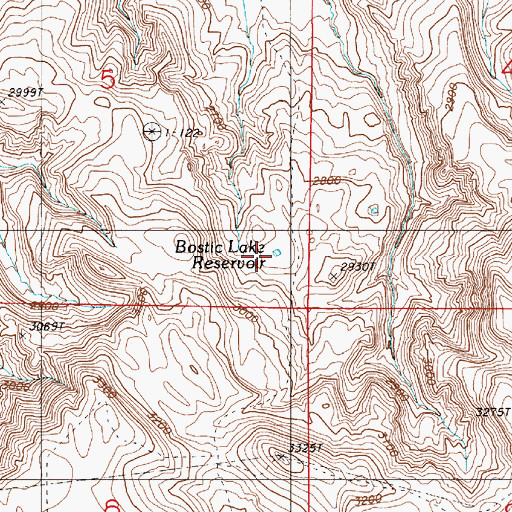 Topographic Map of Bostic Lake Reservoir, OR