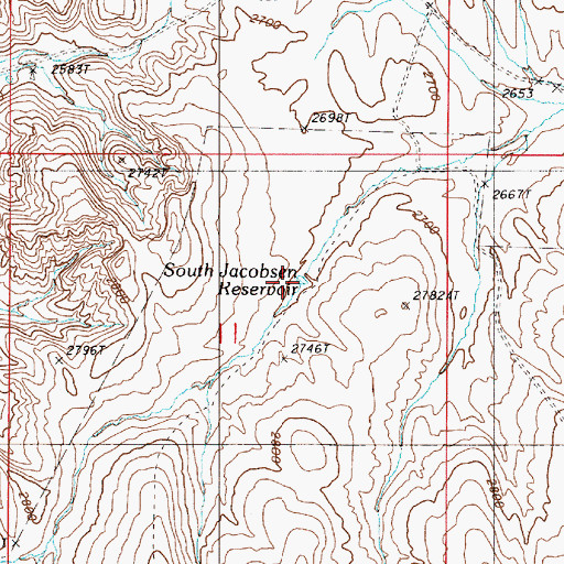 Topographic Map of South Jacobsen Reservoir, OR