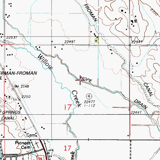 Topographic Map of Hope Ditch, OR