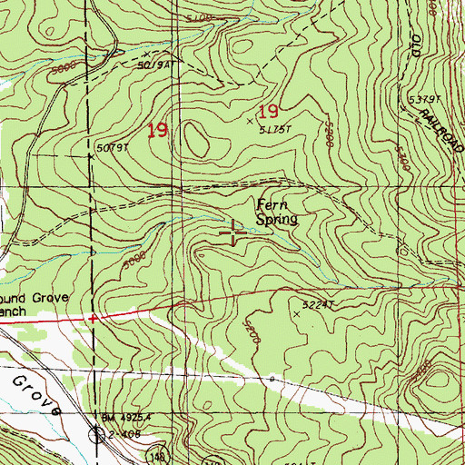 Topographic Map of Fern Spring, OR