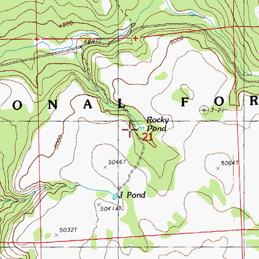 Topographic Map of Rocky Pond, OR