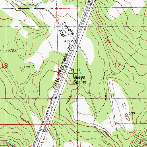 Topographic Map of Aleys Spring, OR