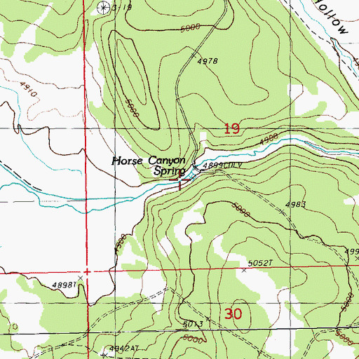 Topographic Map of Horse Canyon Spring, OR