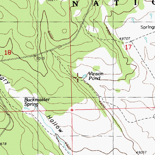 Topographic Map of Vinson Pond, OR