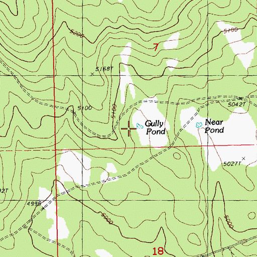 Topographic Map of Gully Pond, OR
