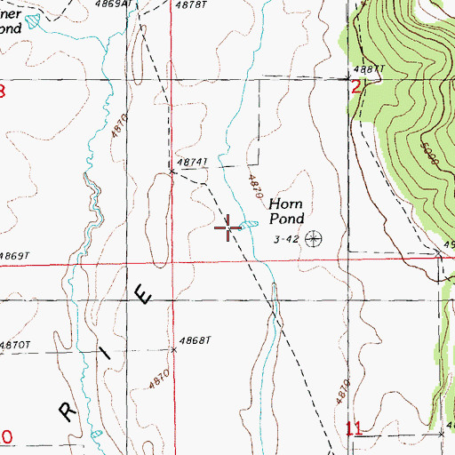 Topographic Map of Horn Pond, OR