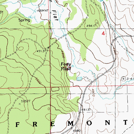 Topographic Map of Forty Pond, OR