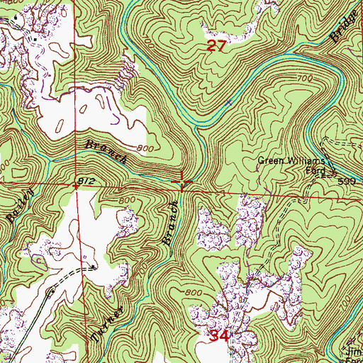 Topographic Map of Bailey Branch, AL