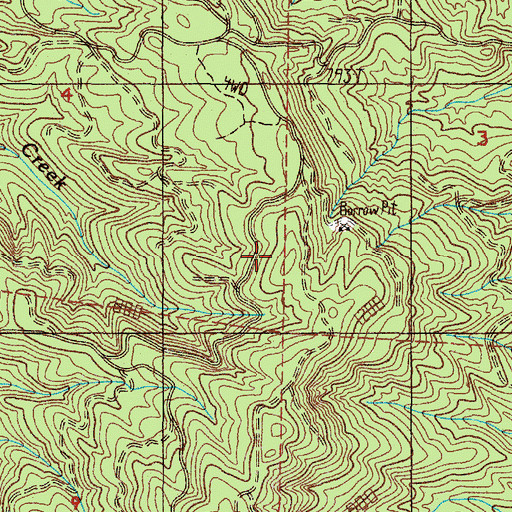 Topographic Map of Captain Gray Mountain, OR