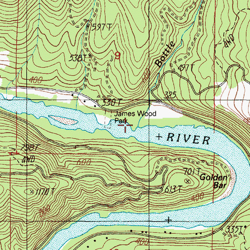 Topographic Map of Bottle Creek, OR