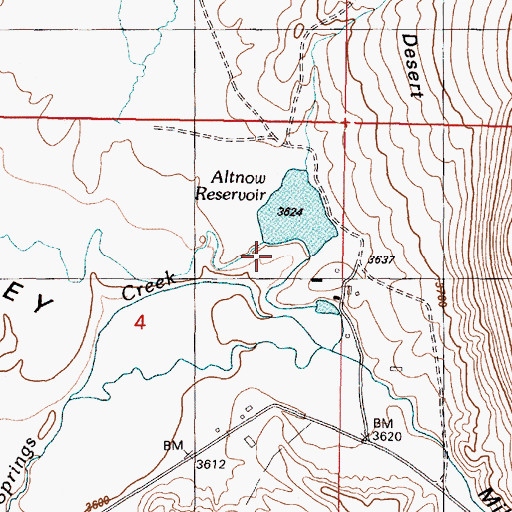 Topographic Map of Altnow Dam, OR