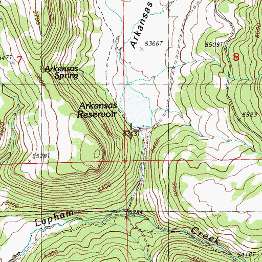 Topographic Map of Arkansas Dam, OR