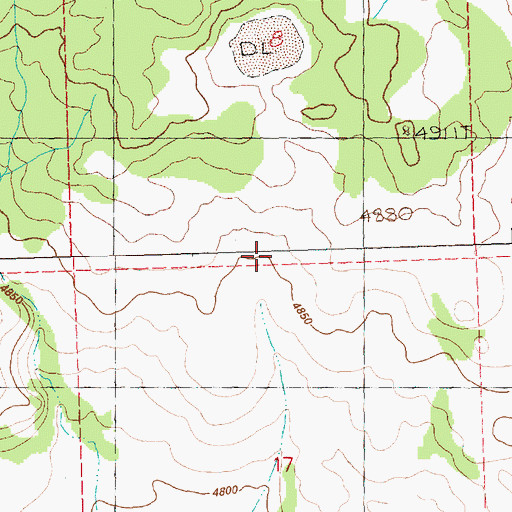 Topographic Map of Benjamin Lake Dam, OR