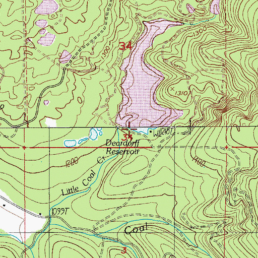 Topographic Map of Betty Jane Deardorff Dam, OR