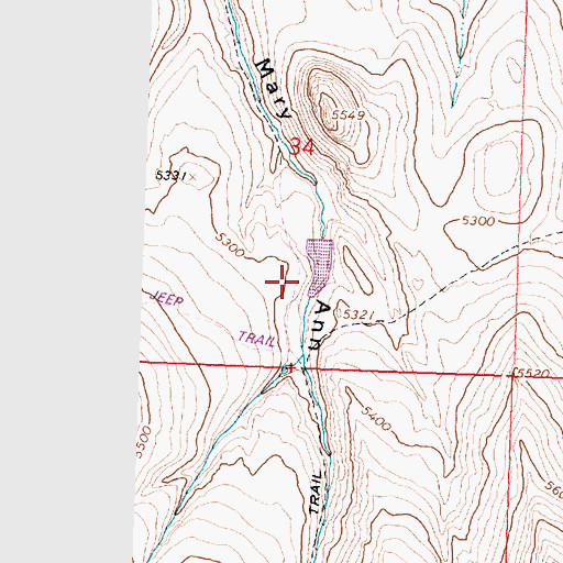 Topographic Map of Big Rock Dam, OR