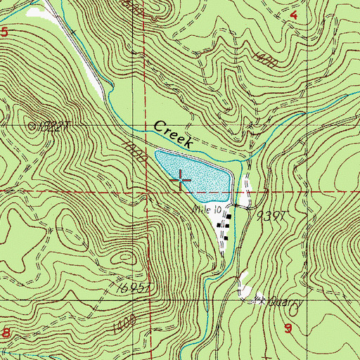 Topographic Map of Booth-Kelly Lumber Company Log Pond, OR