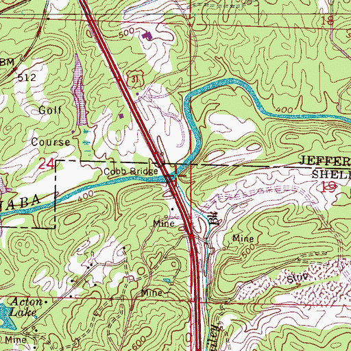 Topographic Map of Bailey Brook, AL