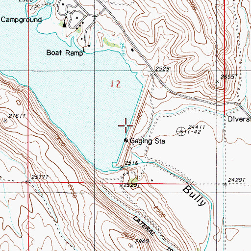 Topographic Map of Bully Creek Dam, OR
