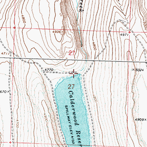 Topographic Map of Calderwood Dam, OR