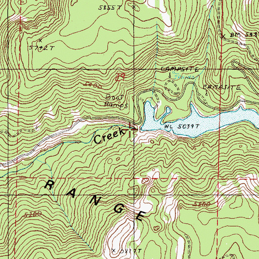 Topographic Map of Canyon Creek Meadows Dam, OR