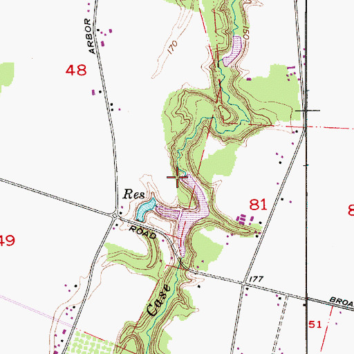 Topographic Map of Case Creek Dam Number One, OR