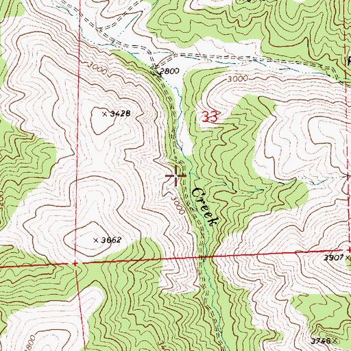 Topographic Map of Cherry Creek Dam, OR
