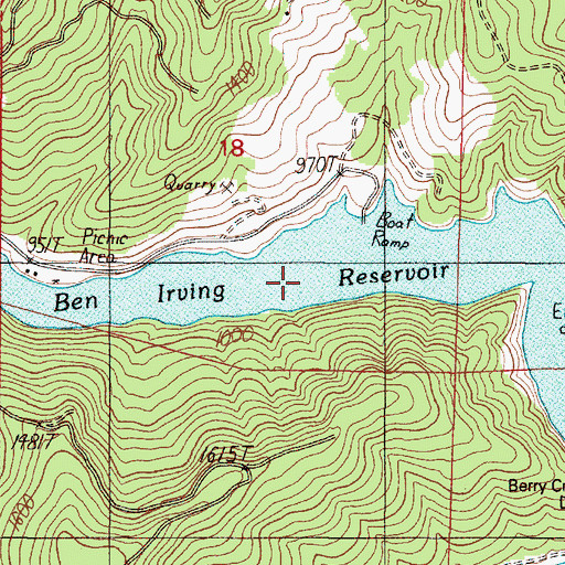 Topographic Map of Berry Creek Reservoir, OR