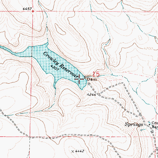 Topographic Map of Crowley Dam, OR