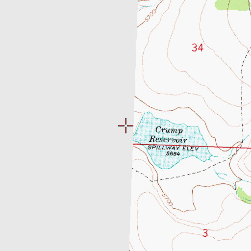Topographic Map of Crump Dam, OR