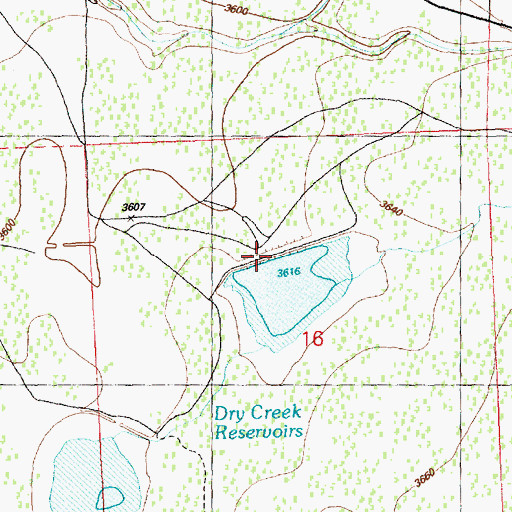Topographic Map of Dry Creek Number Two Dam, OR